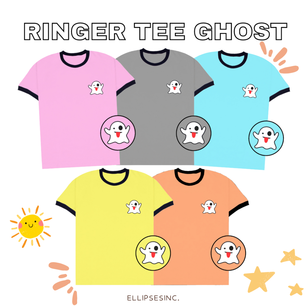 ELLIPSESINC Ringer Tee Wanita Ghost