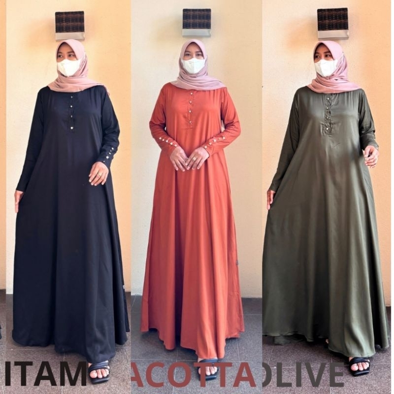 (BISA COD) GAMIS POLOS TERBARU GAMIS POLOS TERLARIS ORI BY HAYNABATIK GAMIS LEBARAN GAMIS RAYON TWIL