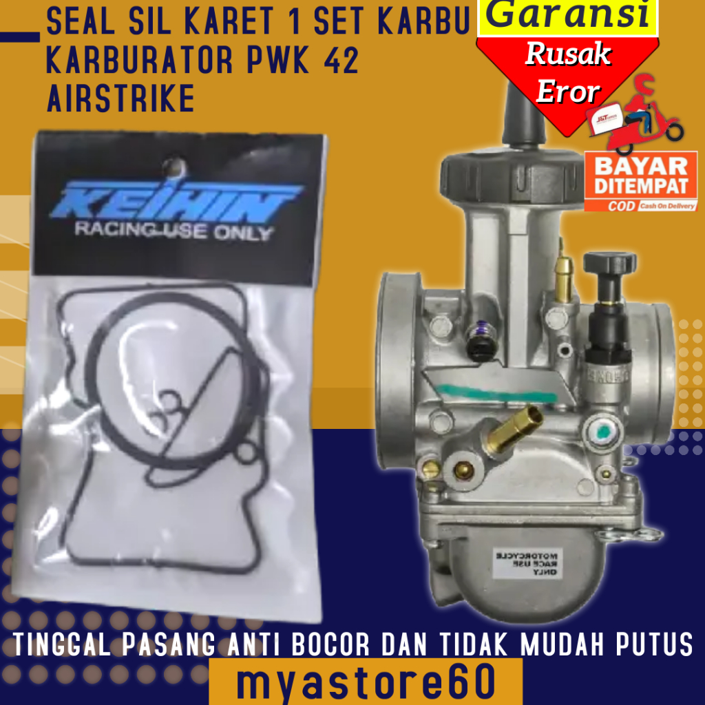 Paket 1 Set Seal Sil Karet Kertas Tutup Karburator Karbu Carburator Carbu PWK 42 AirStrike PWK42 Air