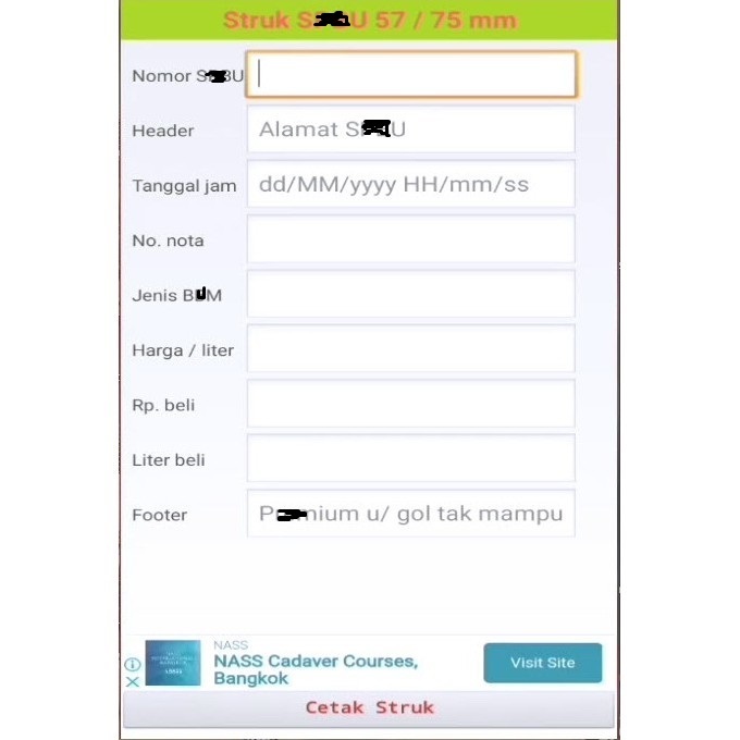 

CETAK STRUK B - B - M APLIKASI