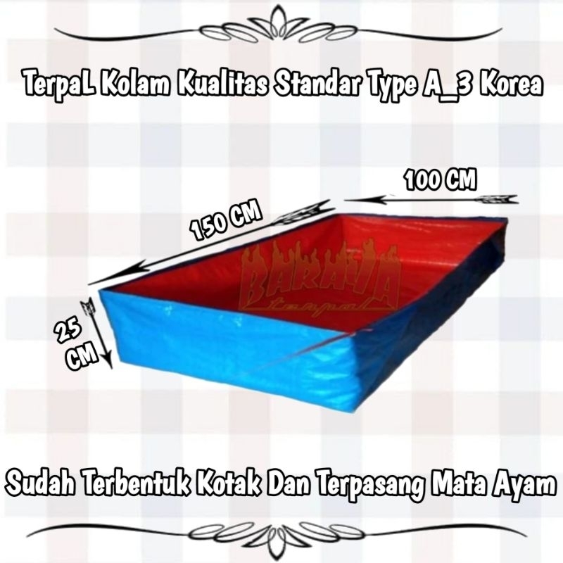 Terpal kolam mini 150x100x25 Tipe A5 Korea