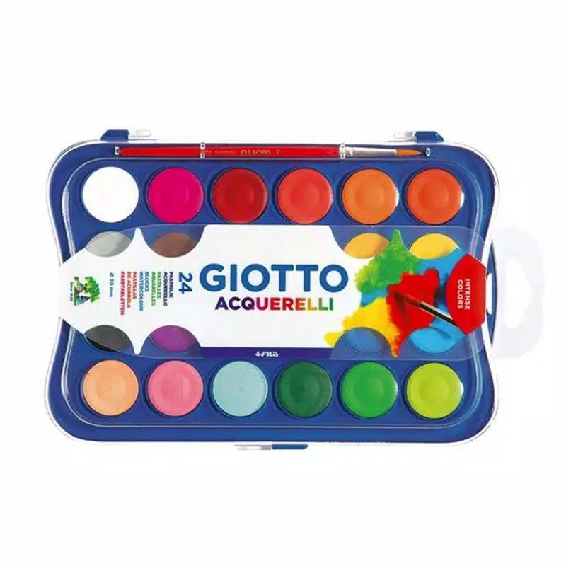 

HARGA GROSIR Cat Air Giotto Acqurelli 24 Warna Water Color Cake 3 mm Free Brush