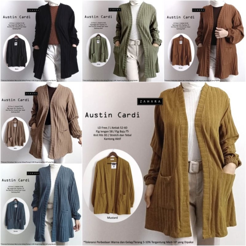 SPRING • MOROCCO • NAFIN • AUSTIN CARDI BY ZAHARA OUTER CARDIGAN WANITA KAOS RAJUT