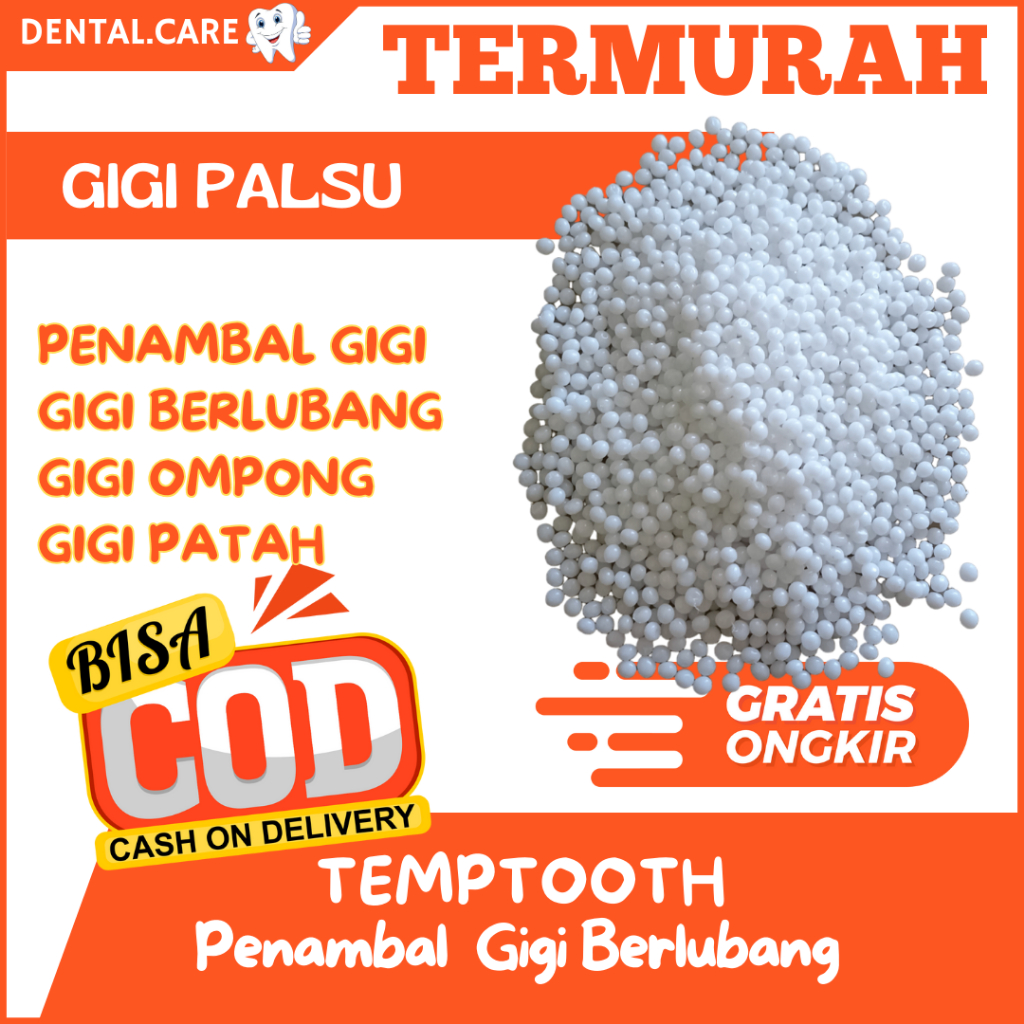 TEMPTOOTH / TEMTOOTH / GIGI PALSU SEMENTARA / PENAMBAL GIGI PATAH RENGGANG / PENAMBAL GIGI LEPAS PAS