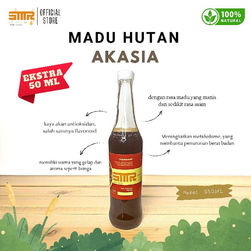 

Smtr's Wild Honey - Madu Hutan Akasia Asli 500+50ML - Riau