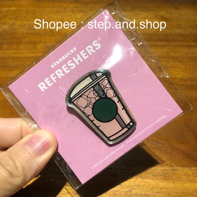 Starbucks Enamel Pin Strawberry. Refreshers - Pink Milk Drink - Limited Edition
