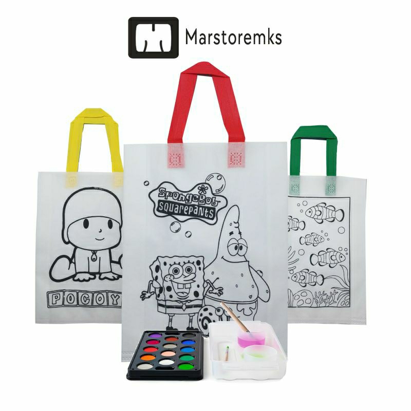 

Tas Spunbond Mewarnai / Goodie Bag Mewarnai Lukis uk 30x40x8