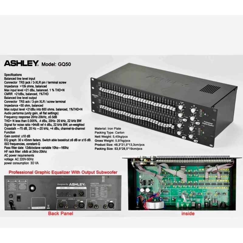 EQUALIZER ASHLEY GQ50 FULL MACRO + SUB / Equalizer Ashley GQ 50 MACRO / eq ashley gq 50 sub