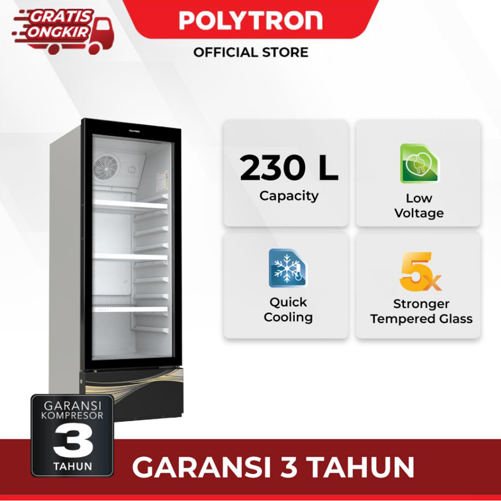 SHOWCASE POLYTRON SCN-187 POLYTRON 3 RAK SHOWCASE || SCN187 SCN 187 180 LITER