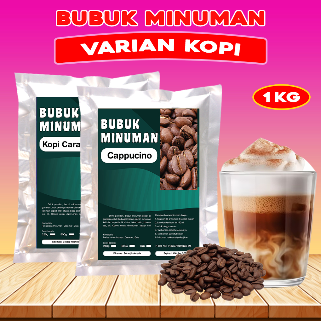 

BUBUK MINUMAN RASA 1KG / SERBUK MINUMAN RASA KOPI / BUBUK MINUMAN KEKINIAN / BUBUK MINUMAN PREMIUM