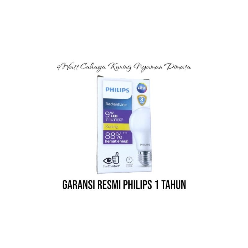 Lampu Led Philips Lampu Led RadiantlineLEDBulb 9 Watt Cahaya kuning 3000K
