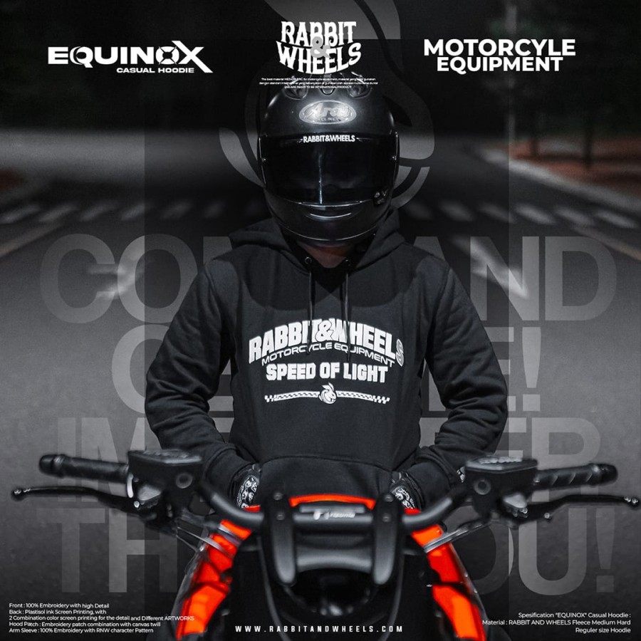 HOODIE CASUAL "EQUINOX" RABBIT AND WHEELS JAKET RNW