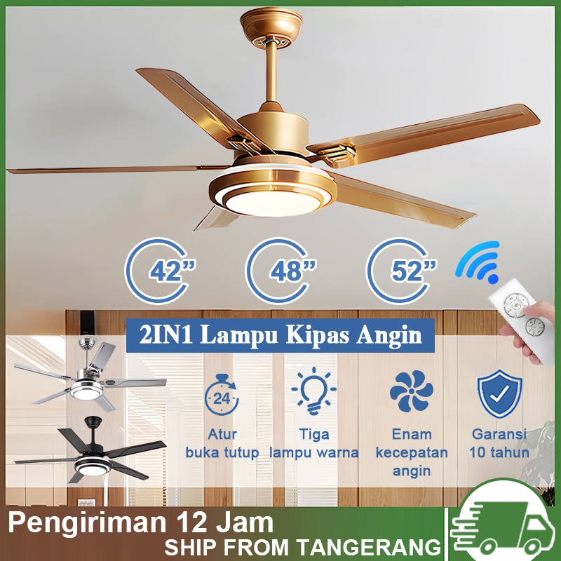 【Garansi 10 Tahun】COD Lampu kipas lampu kipas angin gantung plafon kipas lampu gantung plafon remote