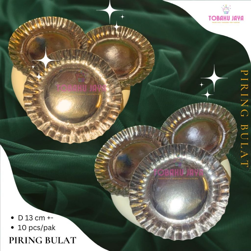 PIRING KERTAS BULAT/ PIRING KERTAS ULTAH / PIRING KERTAS BULAT SILVER EMAS / PIRING KUE BULAT/ PIRIN