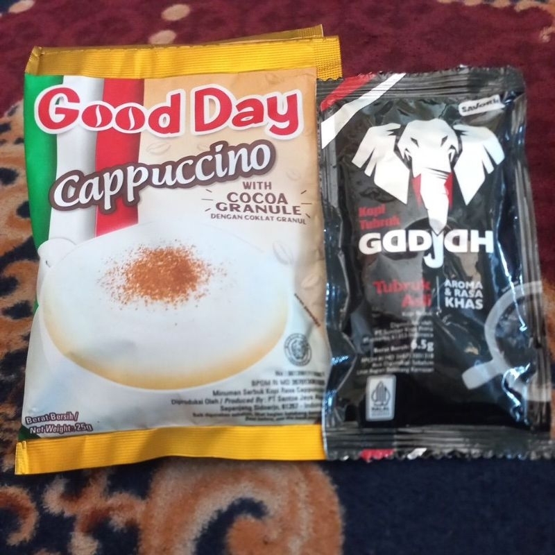 

Good day Cappucino with Cocoa Granule 1Renceng FREE KOPI GADJAH