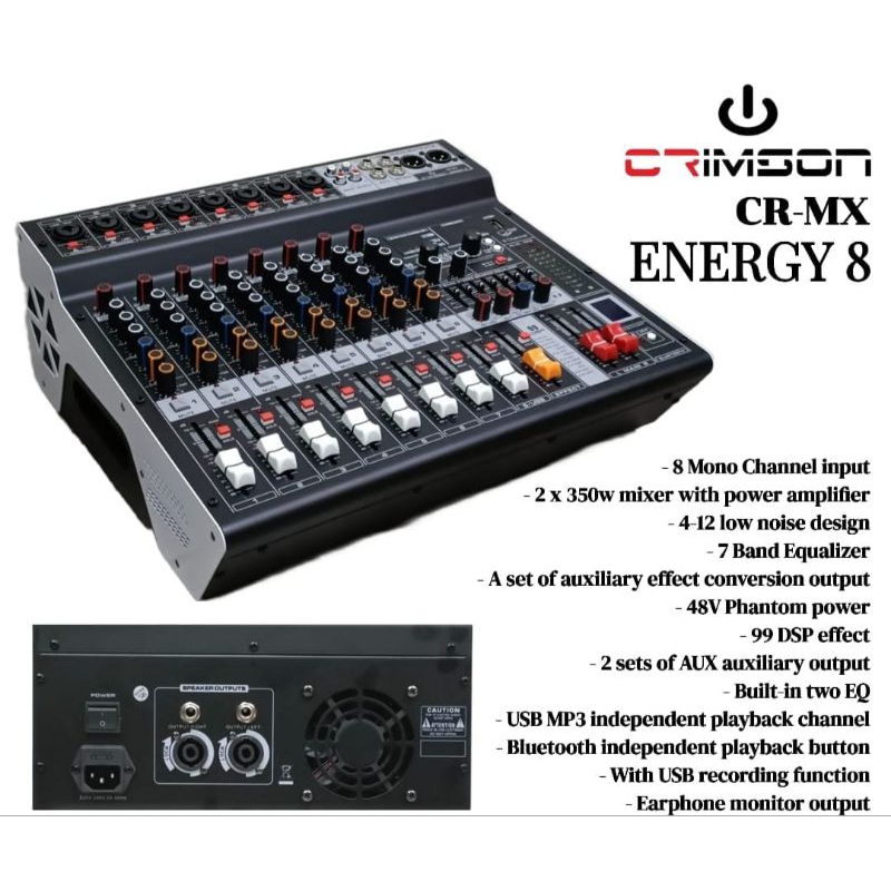 POWER MIXER CRIMSON 8 CHANNEL MX ENERGY 8 / ENERGY8 ORIGINAL