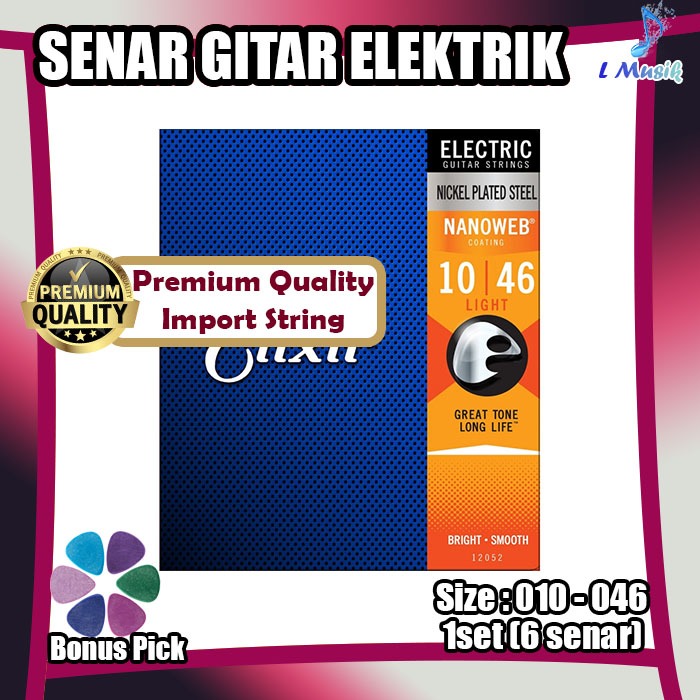 SENAR GITAR ELEKTRIK 010 ELIXIR NANOWEB ELEKTRIK - SENAR GITAR ELEKTRIK UKURAN 010