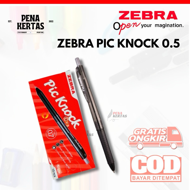 

1 PCS - Zebra Pic Knock Bolpen 0,5 mm - Pulpen untuk Anak Sekolah dan kantor