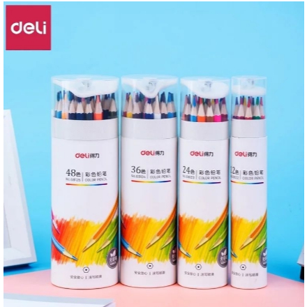 

Deli pensil warna 12/24/36/48 dengan serutan