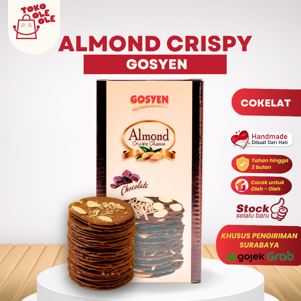 

Almond Crispy Cheese Cookies / Almond Panggang Original Handmade / Oleh Oleh Surabaya / 130 gr