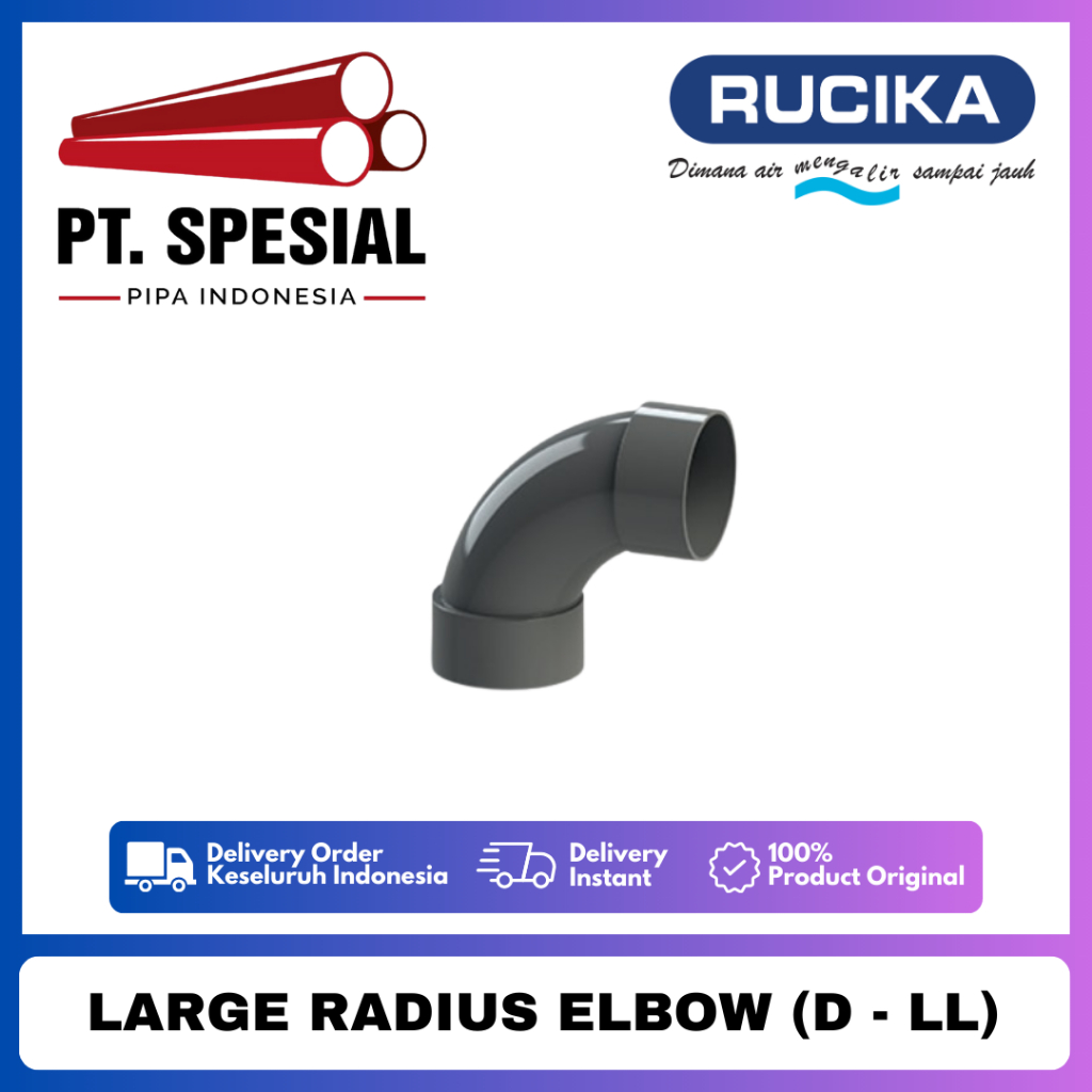 Large Radius Elbow D 1.1/4 Inch PVC Rucika / Long Elbow / Large Radius Elbow D -03