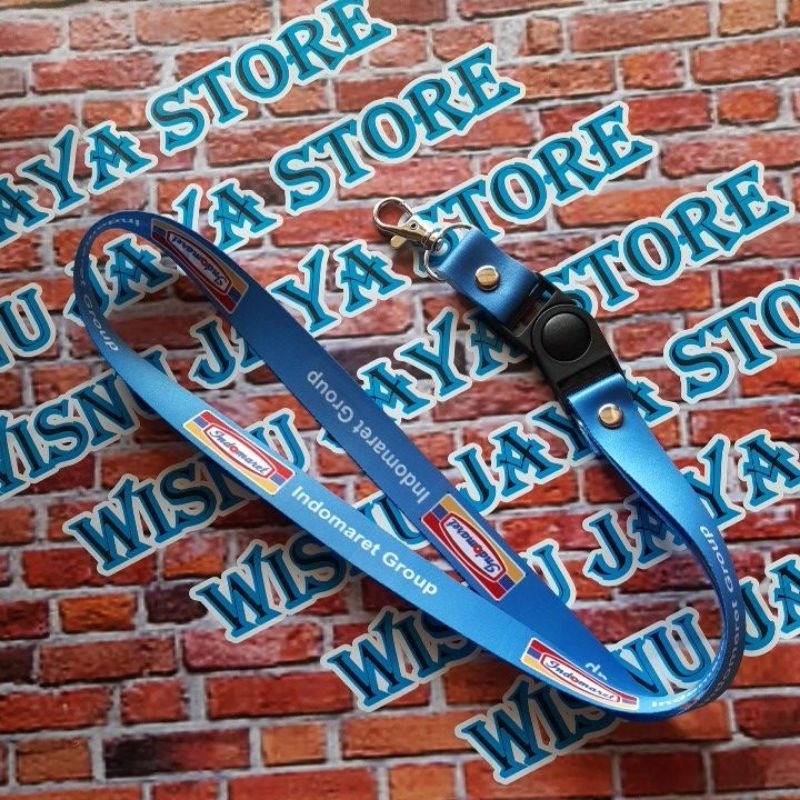 

lanyard tali idcard layer tali gantungan Indomaret biru terbaru