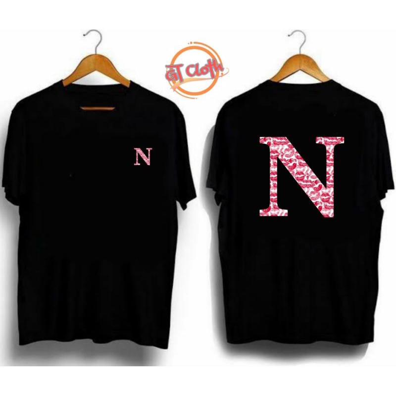 T-SHIRT KAOS DISTRO INISIAL HURUF N / BAJU KAOS KATUN COMBED 30S