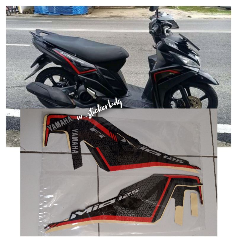 Striping Stiker Yamaha Mio M3 125 2020 2021 Hitam Lis Merah