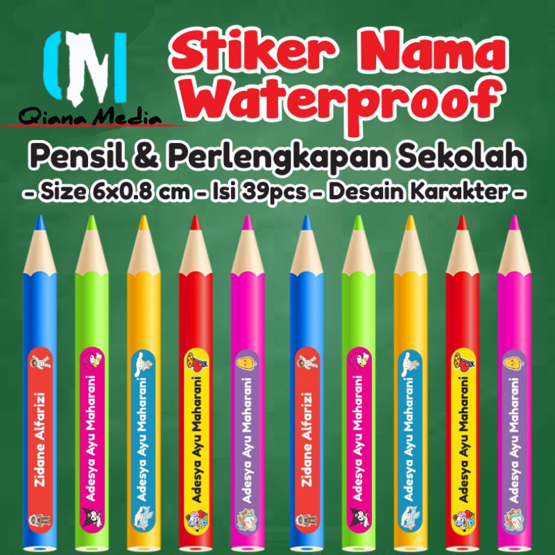 

STIKER KARAKTER NAMA BUAT PERLENGKAPAN SEKOLAH / STIKER PENSIL NAMA / STIKER PENSIL / STIKER ALAT TULIS SEKOLAH