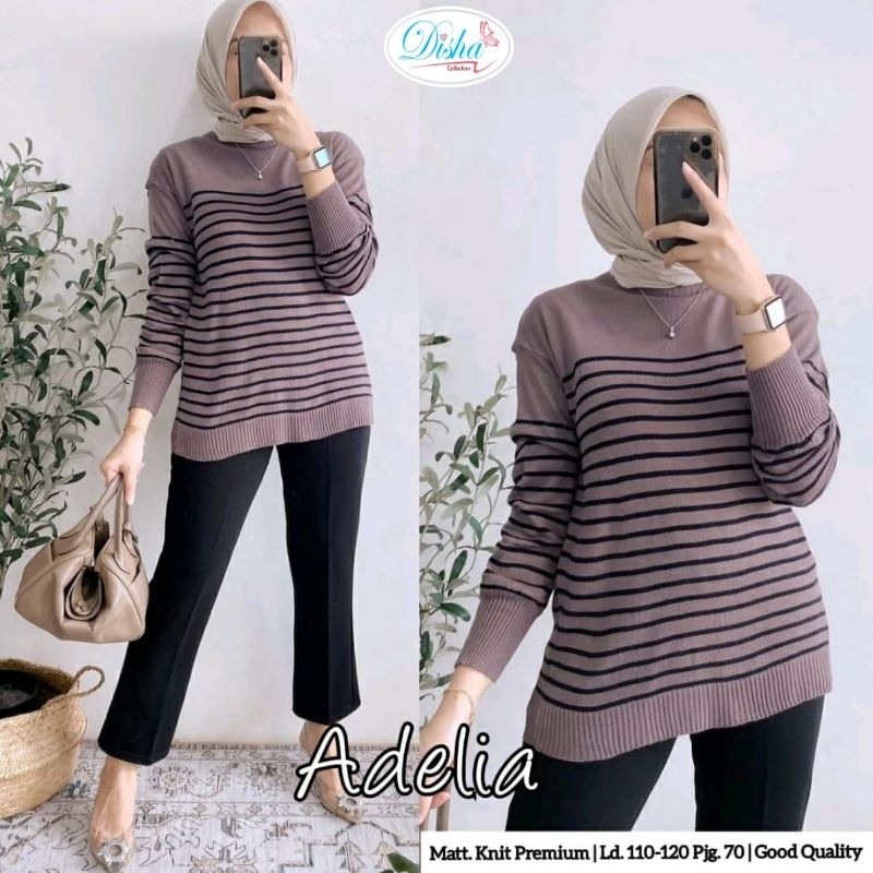 nancy kaos stripe import daisy top shirt ori moca laiqa atasan knit import kaos garis garis wanita k