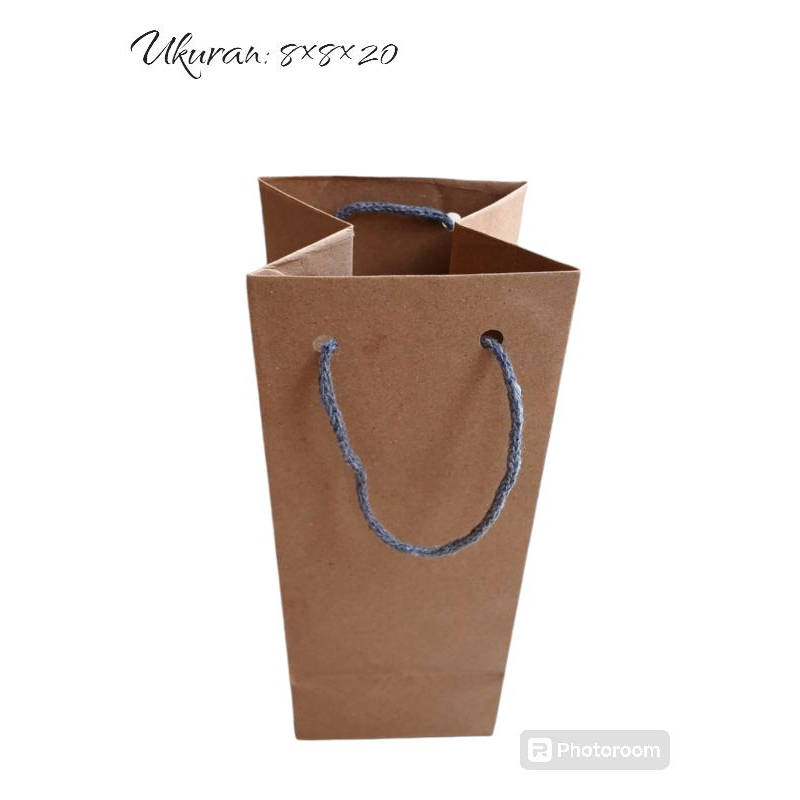 

paper bag coklat murah (8×8×20)/ paperbag souvenir termurah.