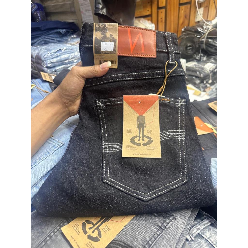TURUN HARGA - NUDIE Celana Jeans Pria Lelaki Dewasa Hitam Pensil Slimfit Slim Fit Slimpit Slim Pit S