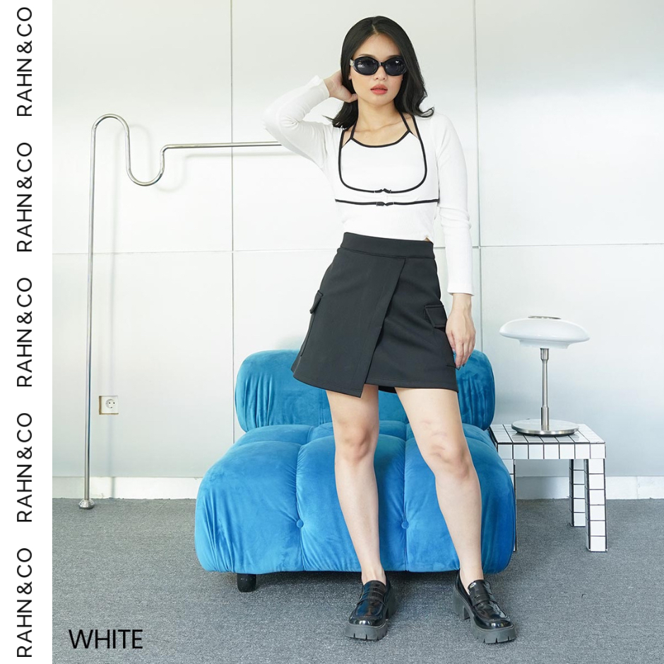 Rahn & Co - One Set Tanktop Bolero Luna | Setelan Tanktop Outer Bolero Basic | Atasan Longsleeve Kor