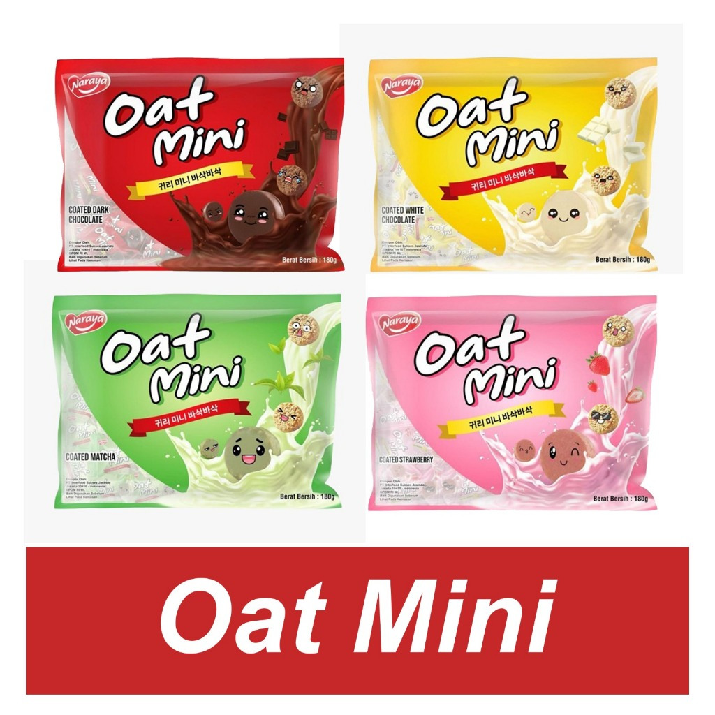 

Naraya Oat Mini / Dark Choco, Matcha Coco, Strawberry Choco, White Choco