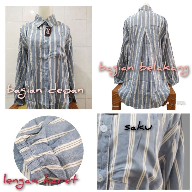 KEMEJA WANITA SALUR MODEL TERKINI PANJANG BELAKANG