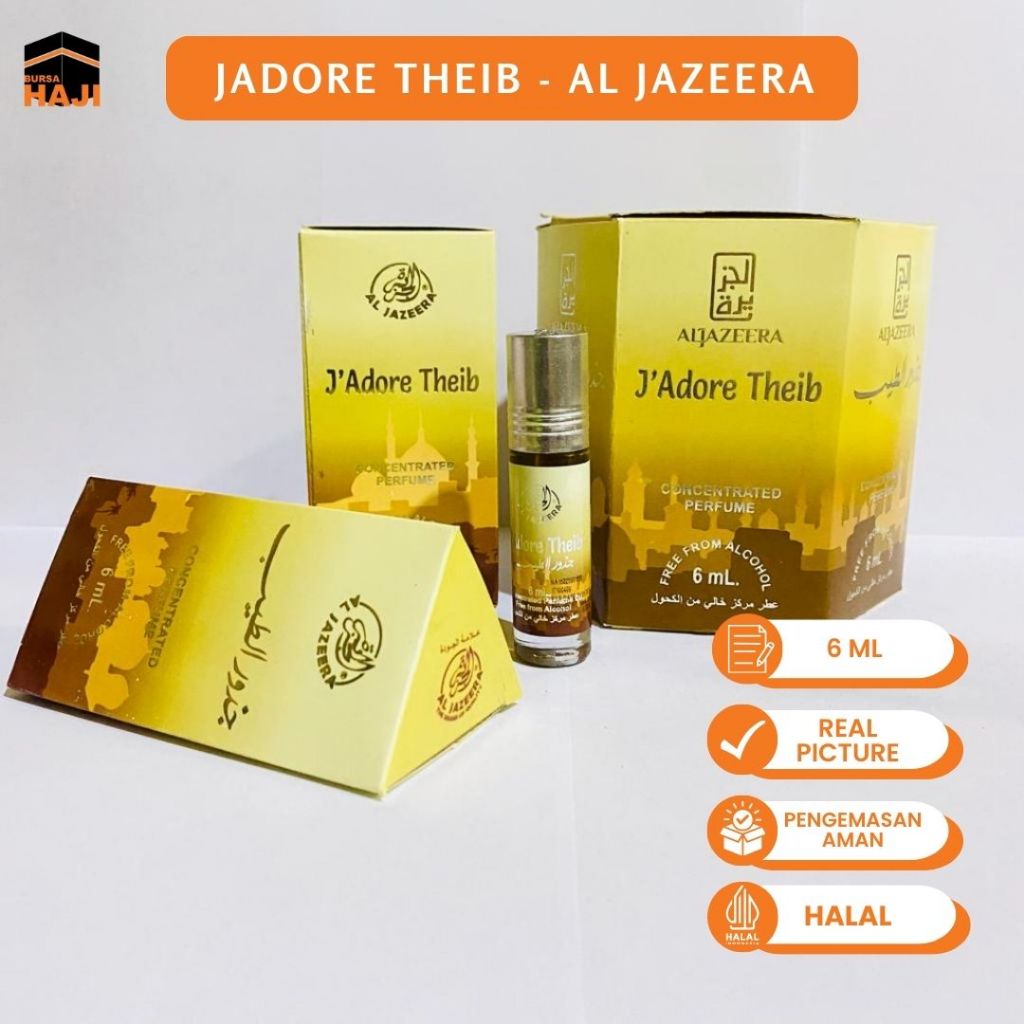 Parfum Majelis Aroma Sholat Al Jazeera J'Adore Theib 6ml Non Alkohol Roll on Minyak Wangi Unisex
