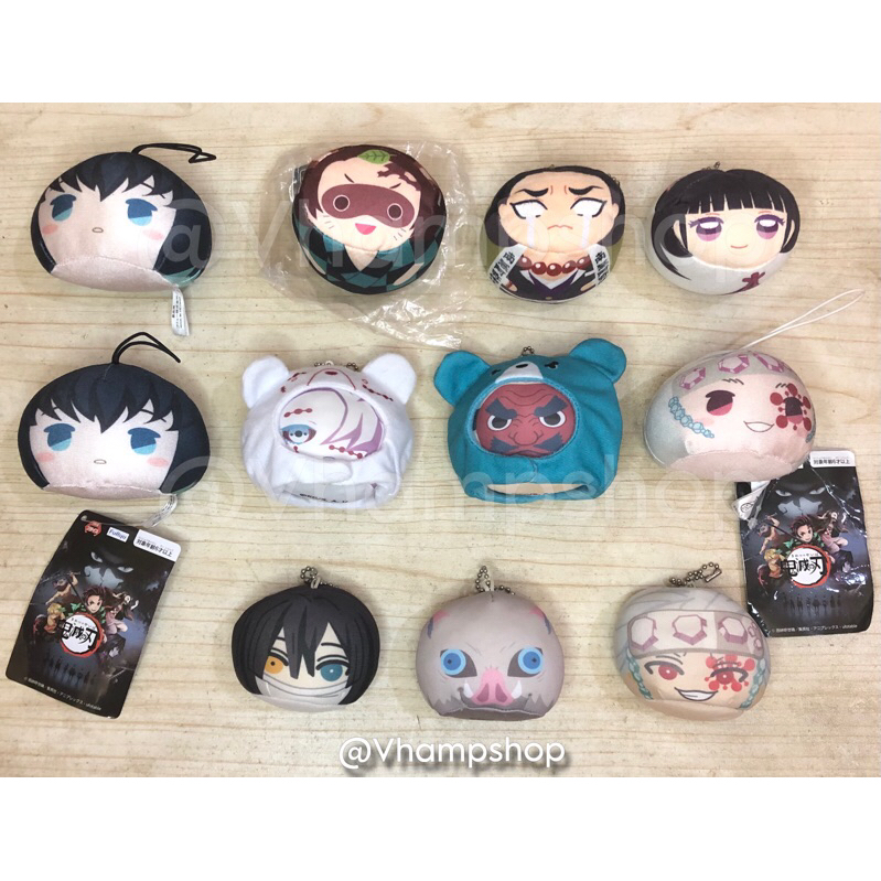Omanjuu, Muni-muni, Niginigi mascot plush Demon Slayer : Kimetsu No Yaiba official merch keychain an