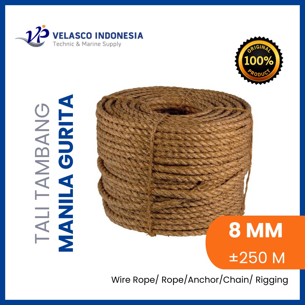 Tali Tambang Manila Gurita / Manila Rope / Tali Tangga Kapal 8 mm