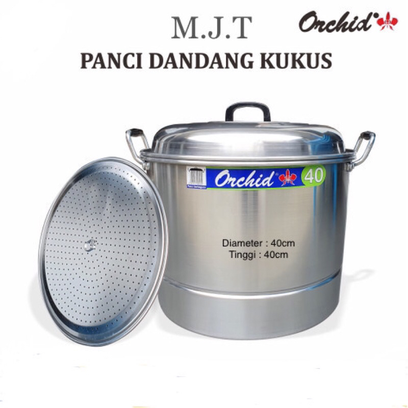 Panci Serbaguna Alumunium 40cm Orchid Panci Steamer Langseng Orchid