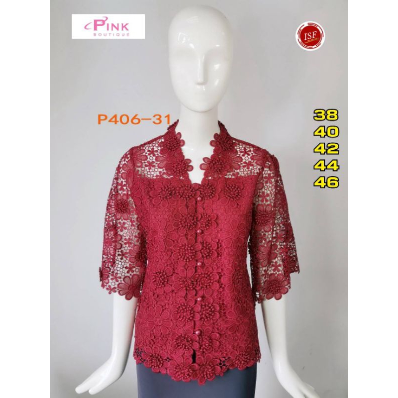 Pink Boutique P406-31 Kebaya Brokat Bangkok / Atasan Kancing Depan