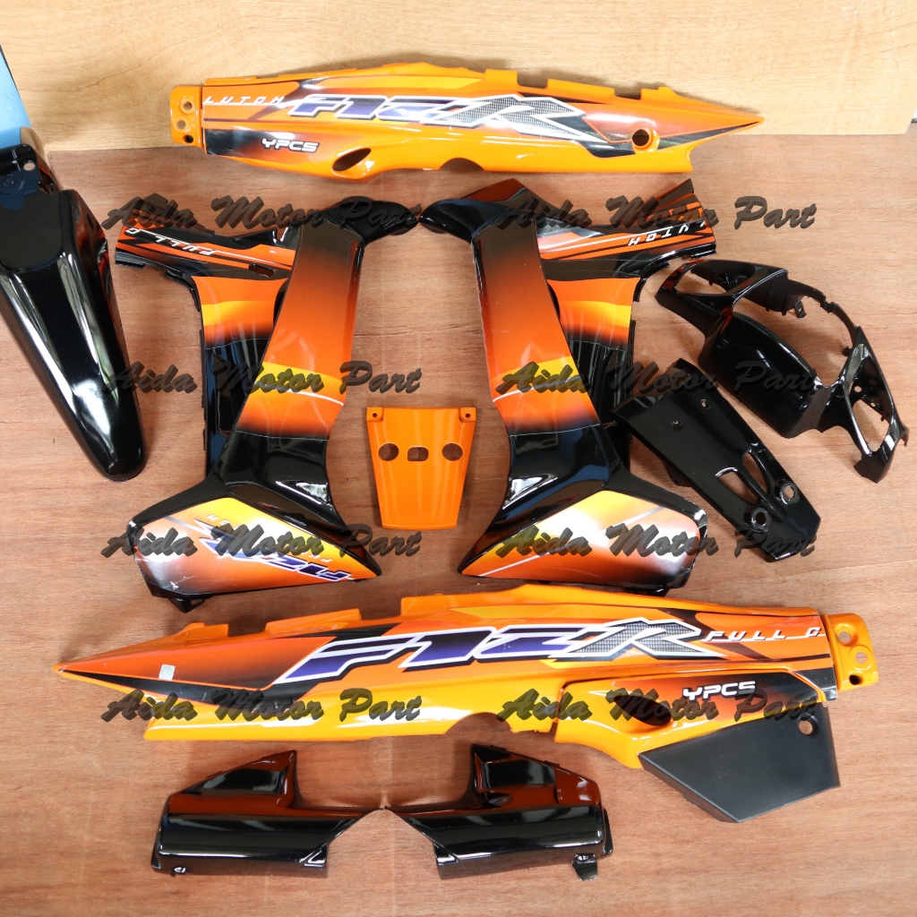 Cover Bodi Full Set Body Fizr Fiz R Full Clutch Orange Hitam