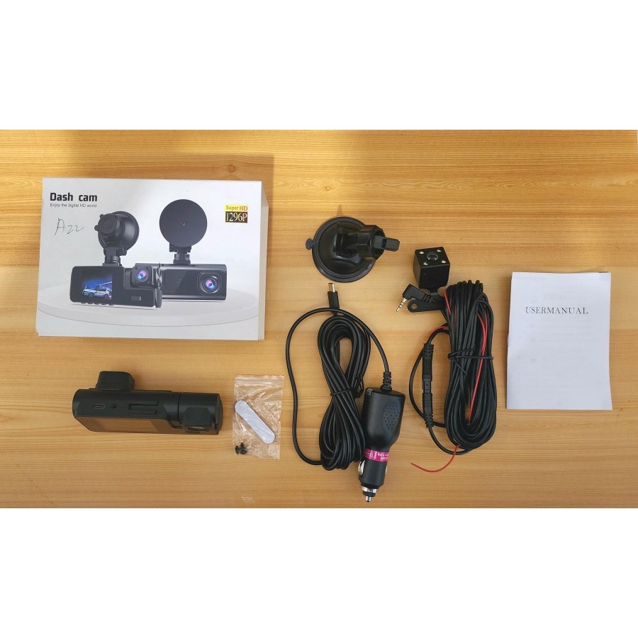 kamera mobil 3 kamera Wifi FHD layar 2 inch night vision dashcam A22