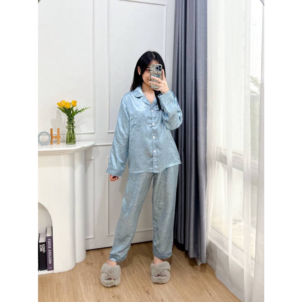 Oyasumi - [READY STOCK] [PRIVASI TERJAGA] Nino premium piyama Panjang set top dan celana motif kotak