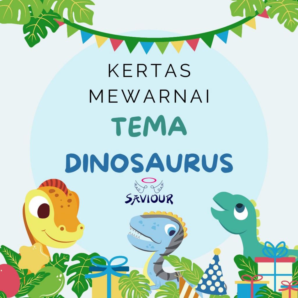 

KERTAS MEWARNAI / KERTAS GAMBAR / TEMA DINOSAURUS / A4 100 GSM / WORKSHEET / PAUD / TK / SD