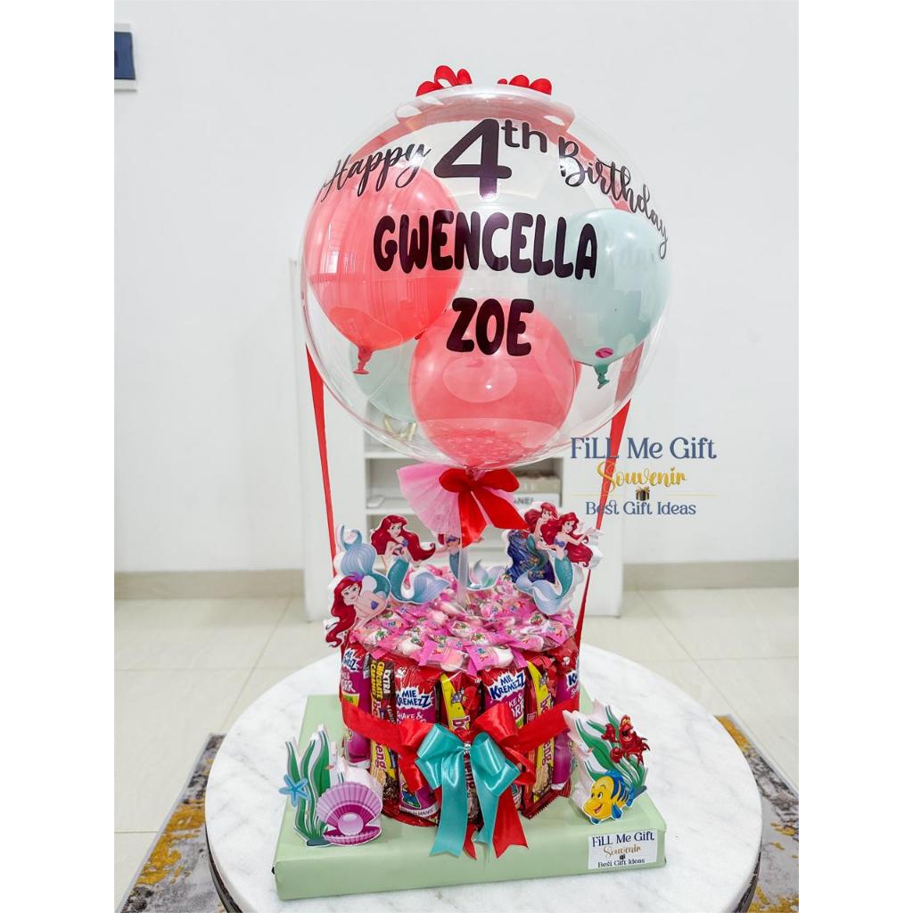 BJ - Balon Snack Topper Birthday Bertema / Tart Snack Ulang Ariel Mermaid