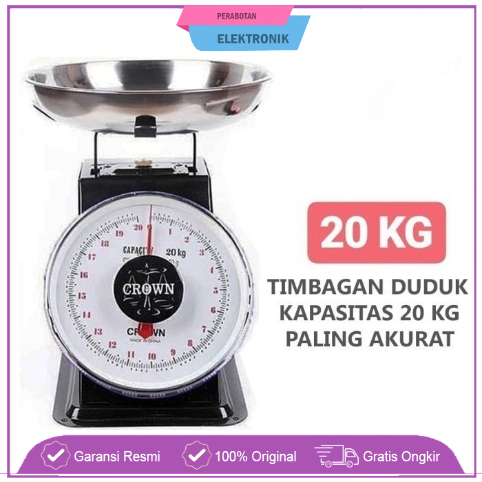TIMBANGAN 20KG / CROWN 20 KG Timbangan Kambing Duduk /Buah/sayur/daging/sembako crown 20kg timbangan