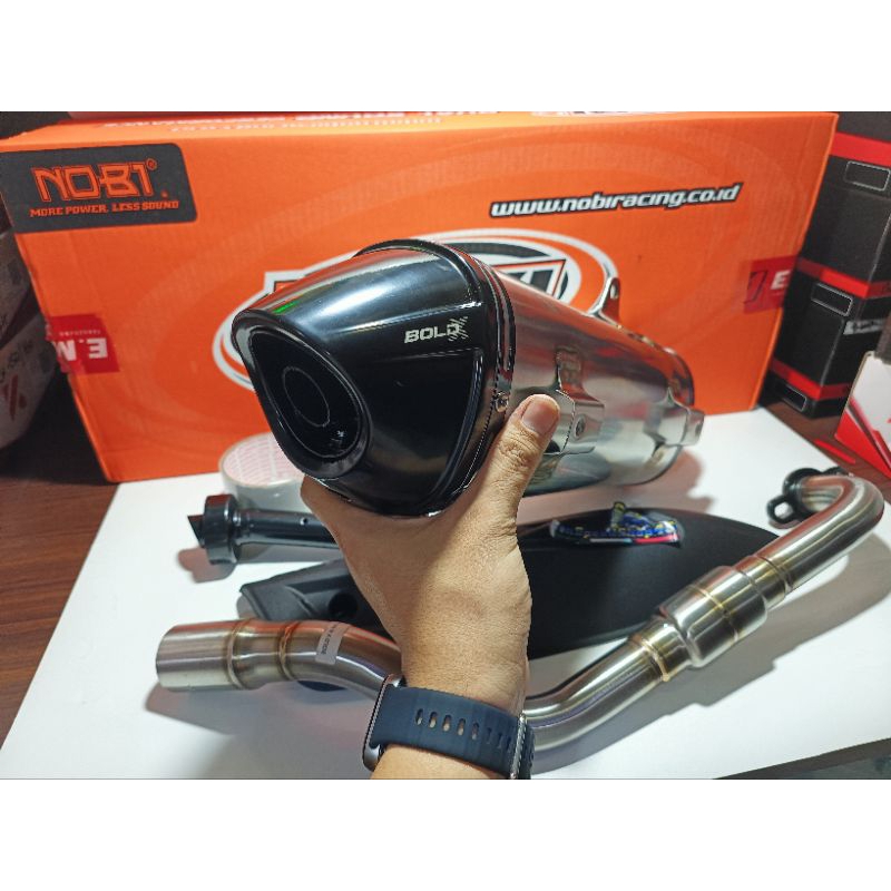 KNALPOT NOB1 BOLD X NMAX PCX ADV AEROX KNALPOT NOBI BOLD X NEW MODEL SUARA ADEM NGEBAS ORIGINAL 100%