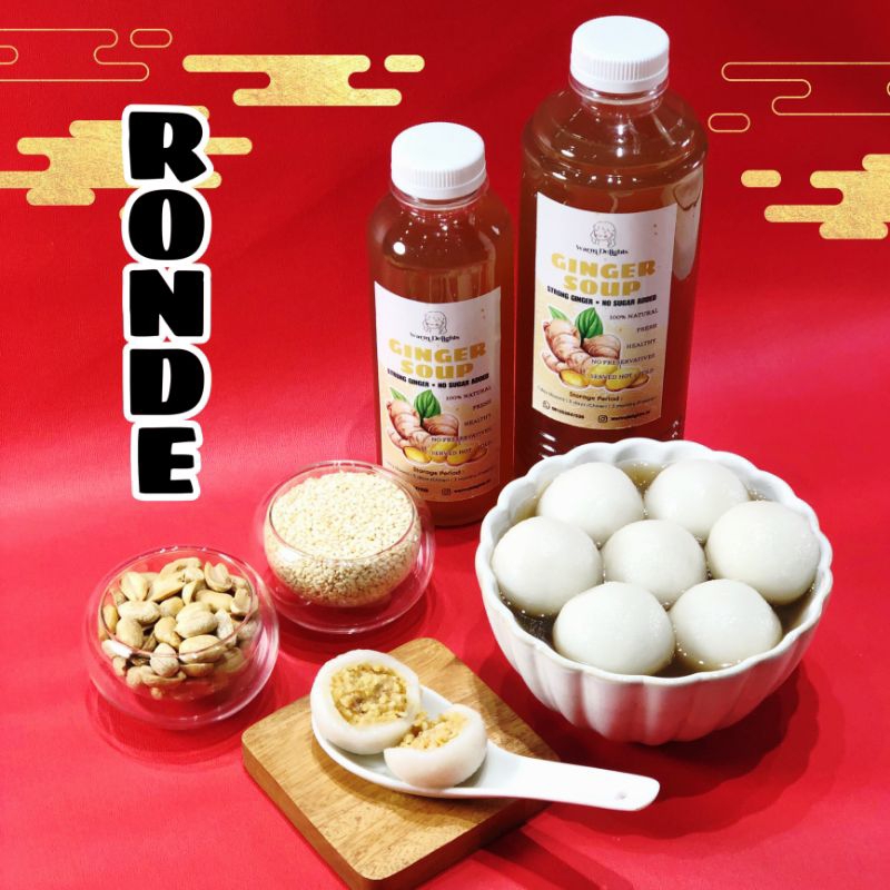 

Ronde Jumbo Kuah Jahe Pedas | Ronde isi Kacang Wijen | Ronde Jahe Gula Merah atau Gula Putih