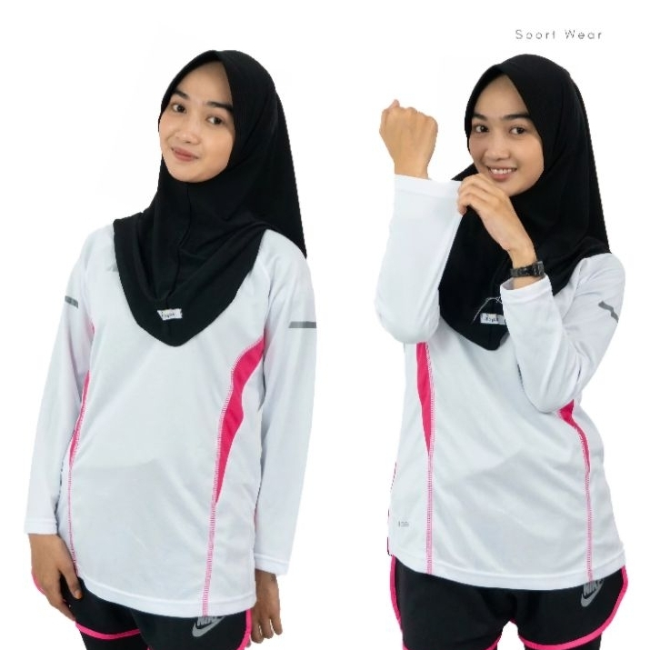 BAJU Olahraga Wanita Lengan Panjang Fitnes Zumba Senam NB / KAOS Olahraga Wanita Running Tennis Lari