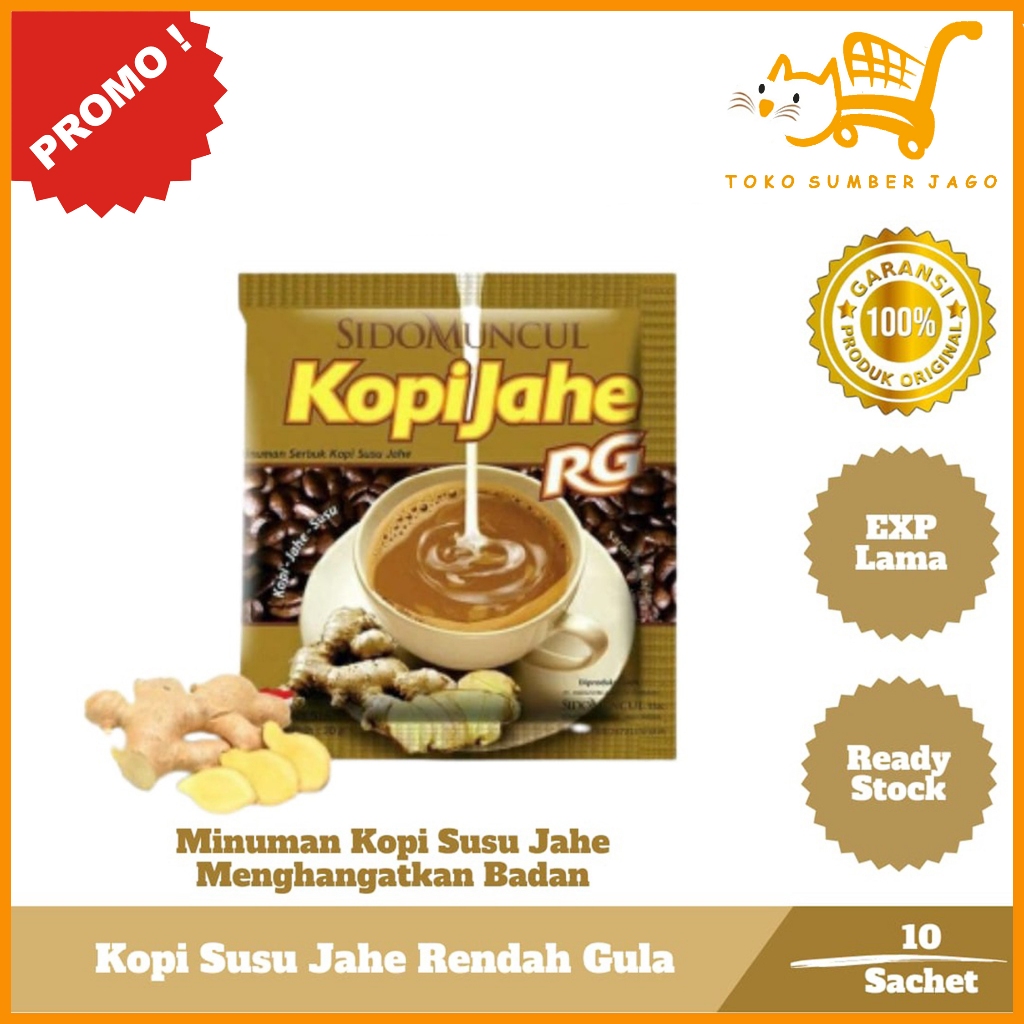 

Sido Muncul Minuman Kopi Jahe Rendah Gula 10Sachets x 26gr